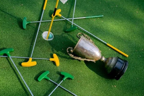 golf champion trophy celebration